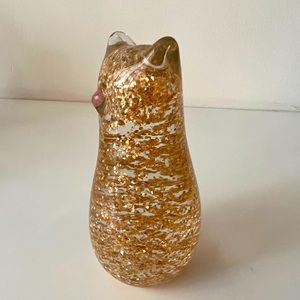 WEST ELM Glass Cat Paperweight Figurine